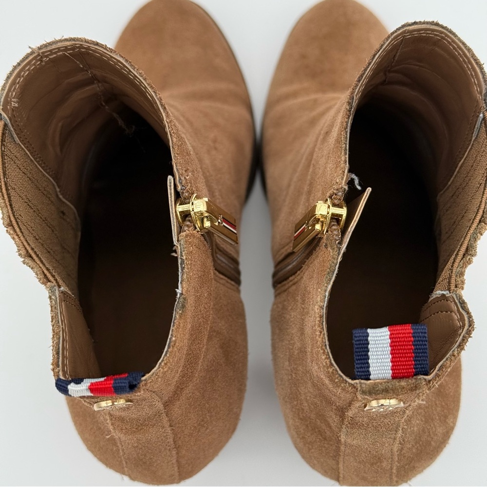 Tommy Hilfiger Women's Brown Suede Ankle Boots Size 6 Heels Zip Zipper - Picture 10 of 13